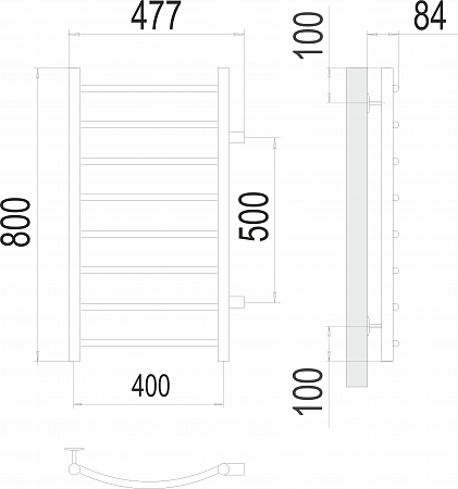 Классик П8 400х800 бп500 Полотенцесушитель  TERMINUS Челябинск - фото 3