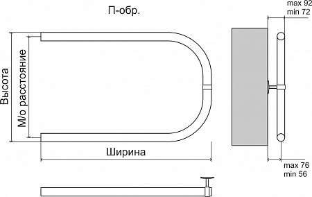 Эконом П-обр AISI 32х2 500х500 Полотенцесушитель  TERMINUS Челябинск - фото 3