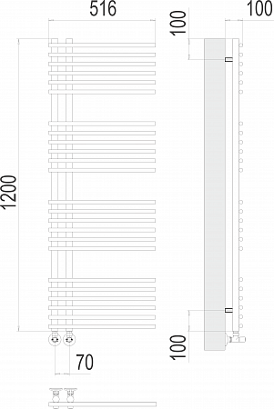 Астра П24 70х1200 Полотенцесушитель  TERMINUS Челябинск - фото 3