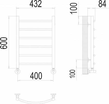 Классик П6 400х600 Полотенцесушитель  TERMINUS Челябинск - фото 3