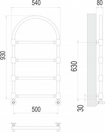 Версаль П4 500*930  Полотенцесушитель  TERMINUS Челябинск - фото 3