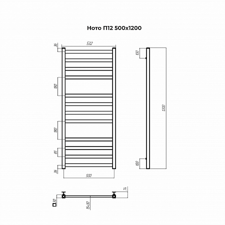 Ното П12 500х1200 Полотенцесушитель TERMINUS Челябинск - фото 3