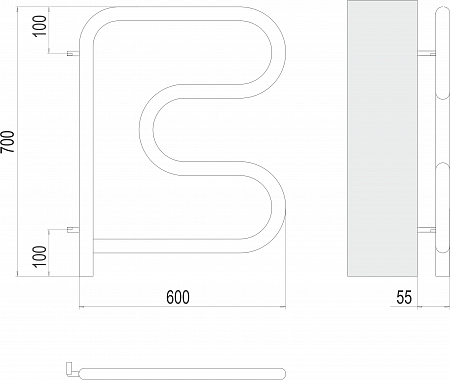 Электро 25 F-обр 600х600 поворотный Полотенцесушитель TERMINUS Челябинск - фото 3