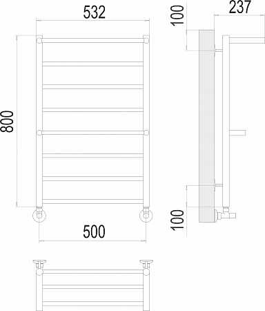 Анкона П8 500х800 Полотенцесушитель  TERMINUS Челябинск - фото 3