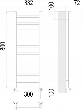 Аврора П16 300х800 Полотенцесушитель  TERMINUS Челябинск - фото 3