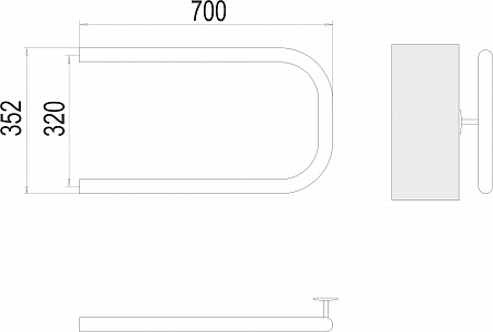 П-обр AISI 32х2 320х700 Полотенцесушитель  TERMINUS Челябинск - фото 3