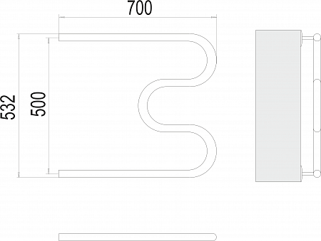 М-обр AISI 32х2 500х700 Полотенцесушитель  TERMINUS Челябинск - фото 3