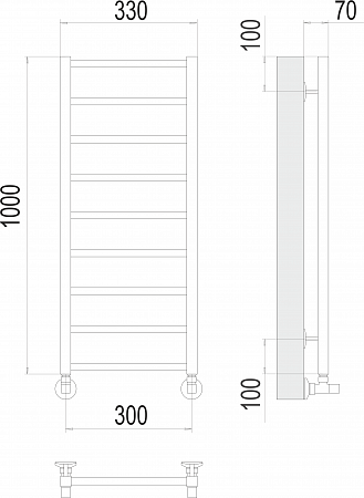 Контур П9 300х1000 Полотенцесушитель  TERMINUS Челябинск - фото 3