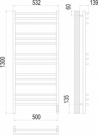 Прато П15 500х1300 электро (sensor quick touch) Полотенцесушитель  TERMINUS Челябинск - фото 3