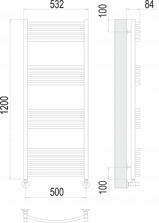 Классик П22 500х1200 Полотенцесушитель  TERMINUS Челябинск - фото 3