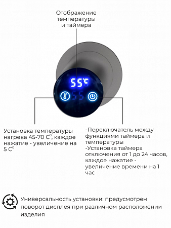 Рондо П2 350х760 электро Полотенцесушитель TERMINUS Оружейная сталь Челябинск - фото 5