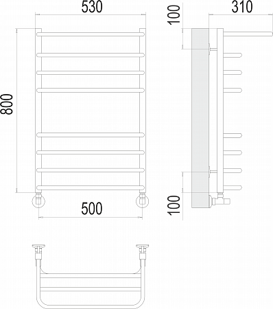 Арктур П8 500х800 Полотенцесушитель  TERMINUS Челябинск - фото 3