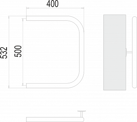П-обр AISI 32х2 500х400 Полотенцесушитель  TERMINUS Челябинск - фото 3